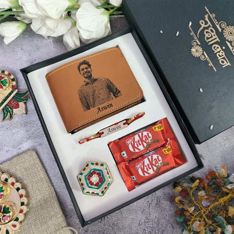 Custom Rakhi Wallet Gift Box for Brother