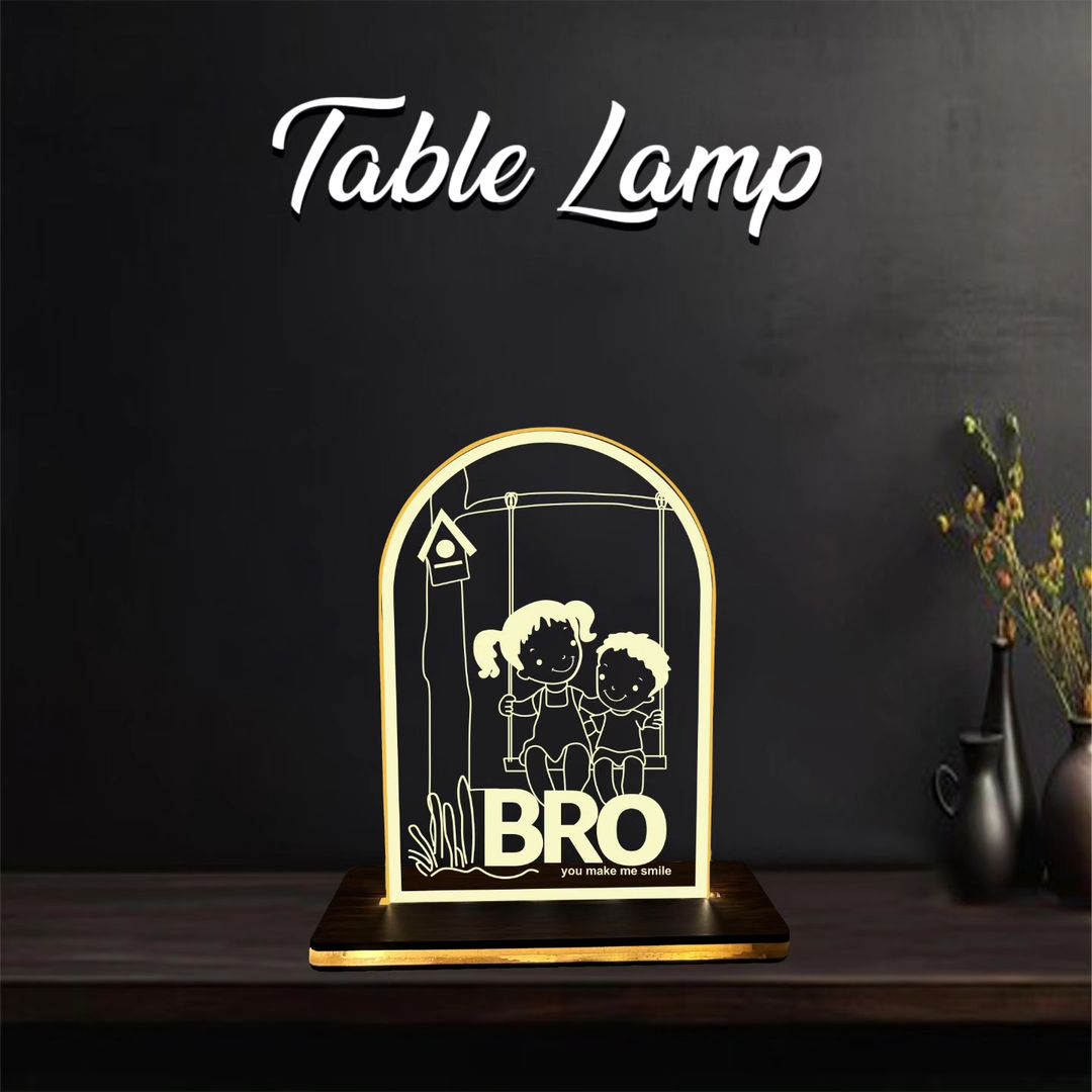 Raksha Bandhan Customized LED Lamp | Engraved Photo Frame Gift | Unique Rakhi Brother Table Lamp - BBD GIFTS