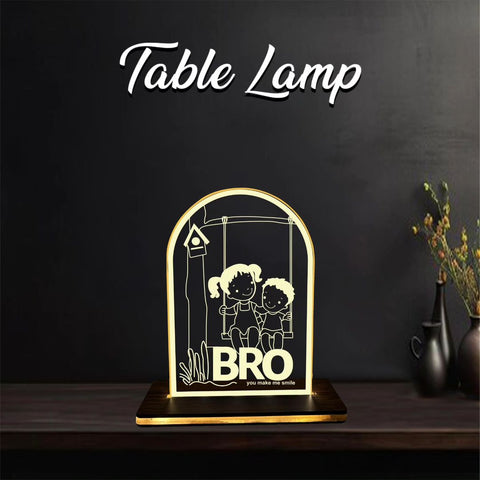 Raksha Bandhan Customized LED Lamp | Engraved Photo Frame Gift | Unique Rakhi Brother Table Lamp