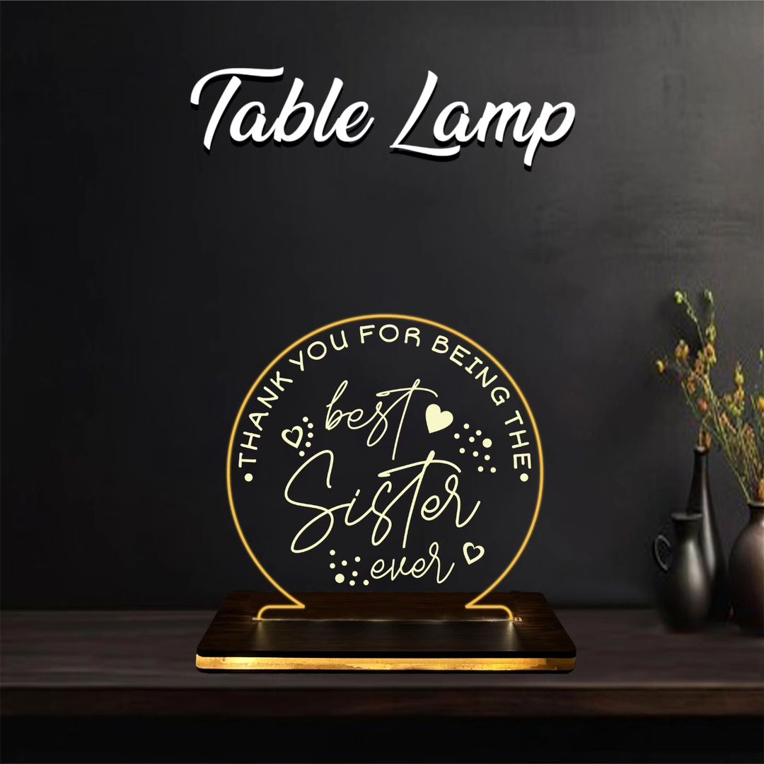 Customized LED Table Lamp | Custom Photo Frame for Rakhi | Unique Raksha Bandhan Gift for Sister - BBD GIFTS