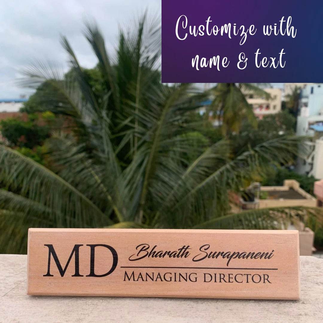 Manger Desk Name Plate – Office Name Plate with Designation and Logo ...