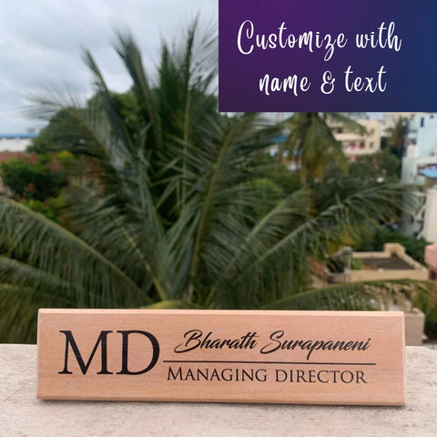 Manger Desk Name Plate|Office Name Plates with Designation and Logo