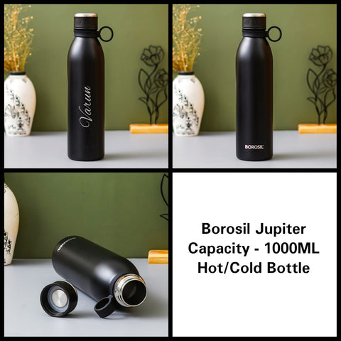 personalized water Borosil bottle Jupiter Model - 1000ML Hot/Cold Bottle