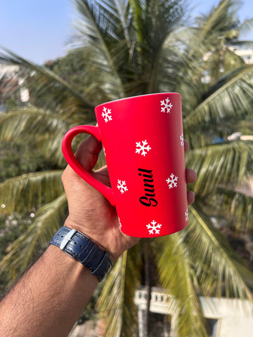 Personalized Christmas Latte Mugs | Custom Name, Red & Green Unbreakable