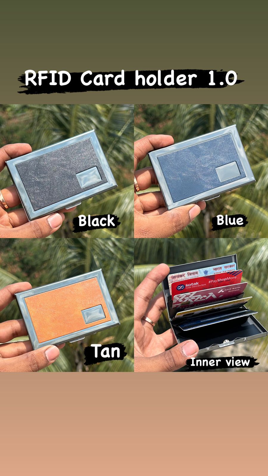 RFID Card Holder 1.0: Secure, Slim & Stylish for 6-8 Cards