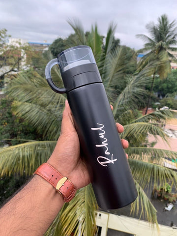 Personalized Black Steel Hot & Cold Flask 7.0 | Custom Engraved