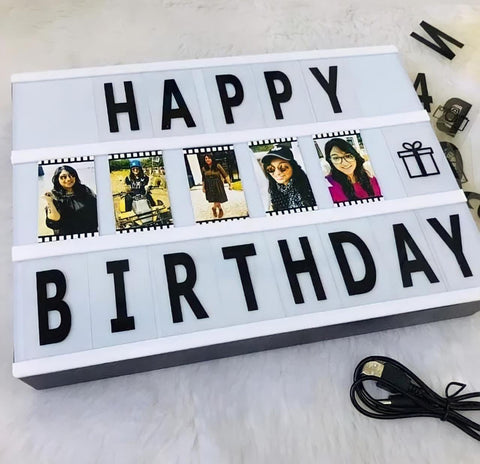 Custom Cinematic LED Light Box with Photos & Messages