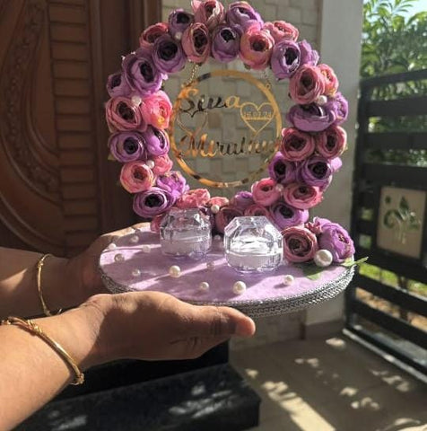 Customized Floral Ring Platter for Engagements & Weddings