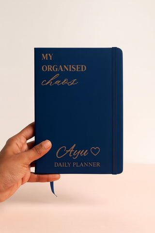 Custom Personalized Daily Planner | Hardbound Diary with Gold Detailing
