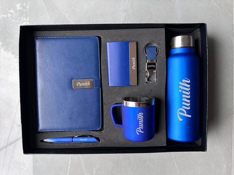 Custom 6-in-1 Gift Set: Personalized Bottle, Mug, Diary & More