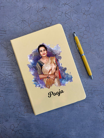 Custom Photo Diary & Engraved Pen Set | Personalized Pastel Gift