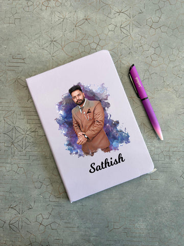 Custom Photo Diary & Engraved Pen Set | Personalized Pastel Gift