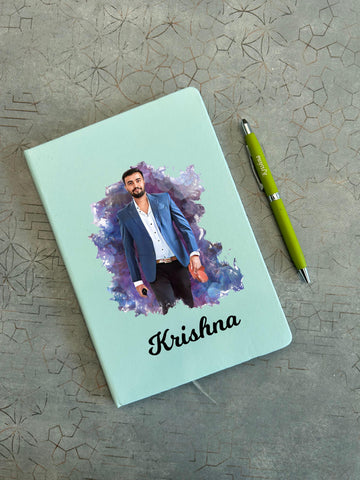 Custom Photo Diary & Engraved Pen Set | Personalized Pastel Gift