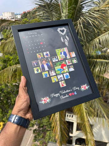 Personalized Valentine Heart Photo Frame - Custom Calendar Gift