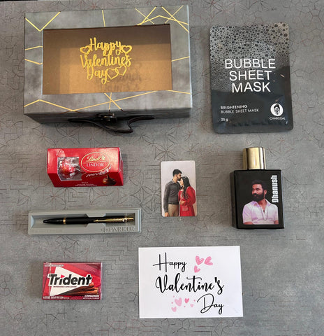 Personalized Valentine's Day Gift Box - Photo Perfume & Engraved Pen
