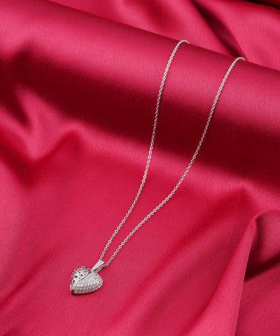 Personalized Heart Locket Necklace - Engraved Valentine's Gift