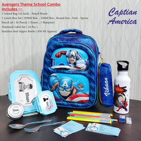 Personalized Kids' School Combo: Custom Backpack, Lunch & Stationery Kit