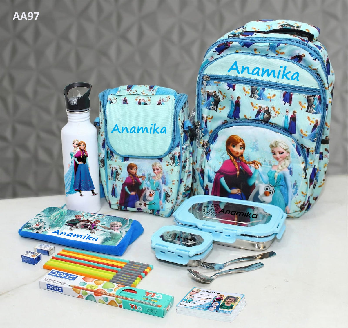 Kids Back to School Combo Set – Custom Name & Photo Print (Bag + Lunch + Bottle + Pouch)