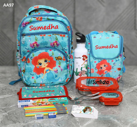 Kids Back to School Combo Set – Custom Name & Photo Print (Bag + Lunch + Bottle + Pouch)
