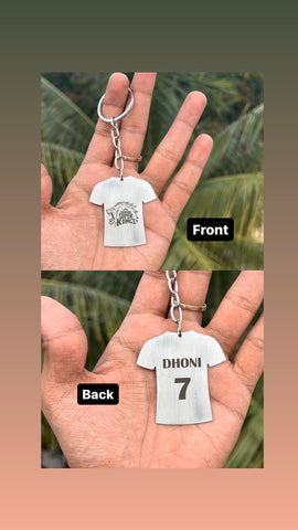 IPL Jersey Keychain – Personalized with Name & Number, Stainless Steel (10 Teams)