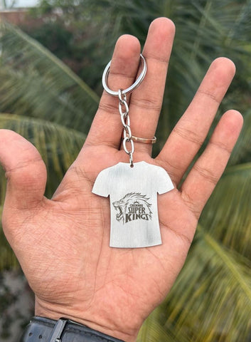 IPL Jersey Keychain – Personalized with Name & Number, Stainless Steel (10 Teams)