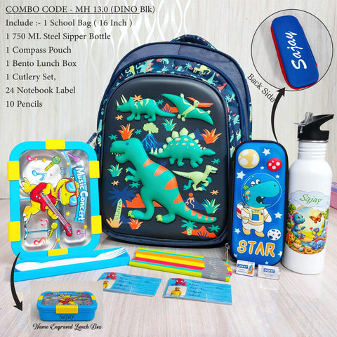 3D Printed School Bag with Custom Name | Personalized Kids School Hamper for Class 1–5 | BBD Gifts