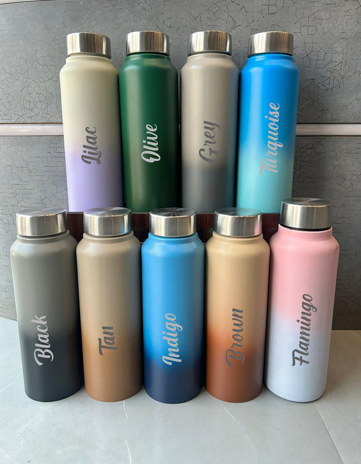 Personalized Atlantis Dual Shade Stainless Steel Bottle – Custom Name Engraved 750ml Water Bottle Gift