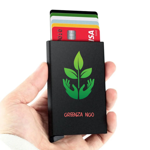 Personalized PopUp Aluminium Metal Card Holder – RFID Safe | Laser Engraved Custom Name Gift