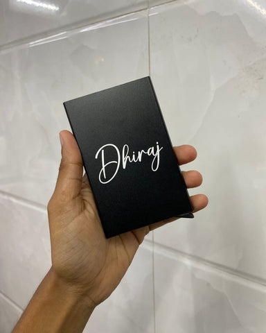 Personalized PopUp Aluminium Metal Card Holder – RFID Safe | Laser Engraved Custom Name Gift