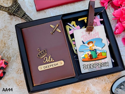 Personalized Passport Cover with PVC Luggage Tag – 6 Colors, Custom Name | BBD Gifts