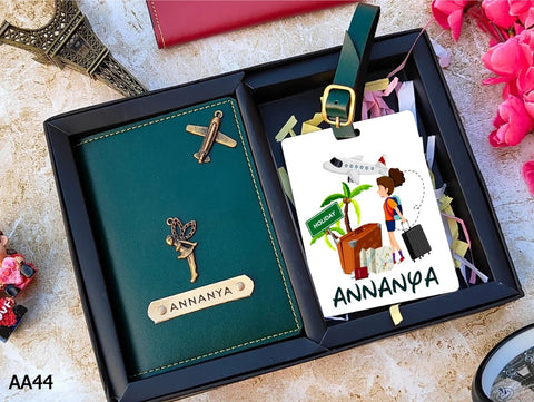 Personalized Passport Cover with PVC Luggage Tag – 6 Colors, Custom Name | BBD Gifts