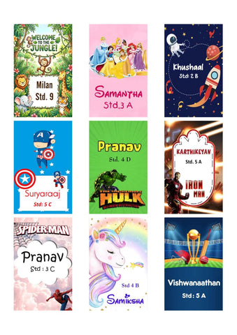 Personalized Kids School Bag Name Tag | PVC ID Card with 36 Themes India