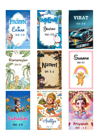 Personalized Kids School Bag Name Tag | PVC ID Card with 36 Themes India