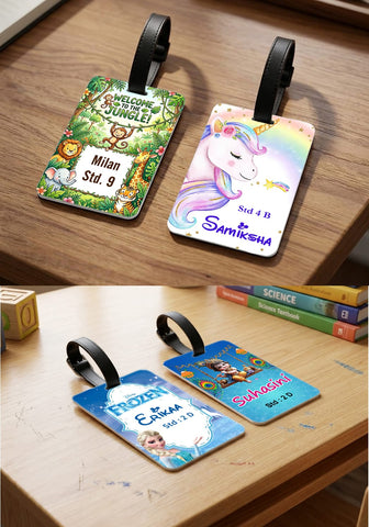 Personalized Kids School Bag Name Tag | PVC ID Card with 36 Themes India