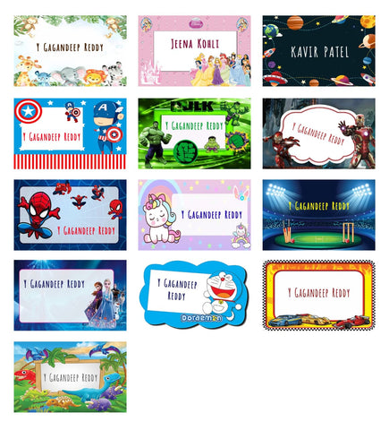Personalized Kids School Bag Name Tag | PVC ID Card with 36 Themes India