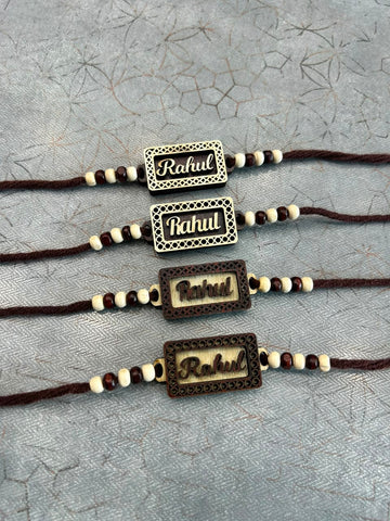 Ratan MDF Rakhi with Custom Name – 4 Models | Personalized Raksha Bandhan Gift