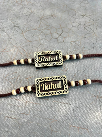 Ratan MDF Rakhi with Custom Name – 4 Models | Personalized Raksha Bandhan Gift