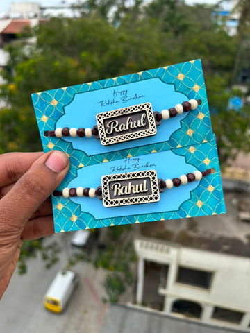 Ratan MDF Rakhi with Custom Name – 4 Models | Personalized Raksha Bandhan Gift