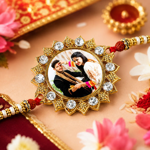Photo Round Rakhi with Custom Photo – Digital Print | Personalized Raksha Bandhan Gift