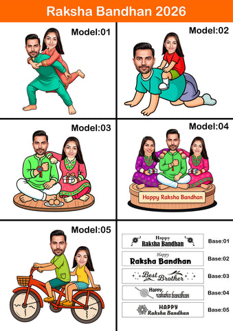 Personalised Caricature Table Top | Custom Photo Gift | Rakhi Special
