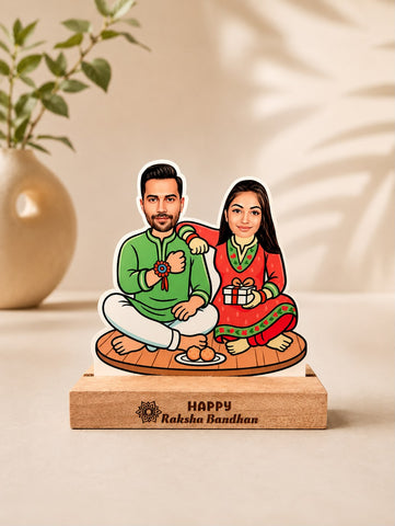 Personalised Caricature Table Top | Custom Photo Gift | Rakhi Special
