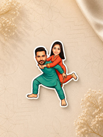 Personalised Caricature Fridge Magnets | Custom Photo Gift | Rakhi Special