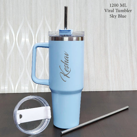 Personalised Name Tumbler | 1200ml Double Wall Stainless Steel | Custom Gift