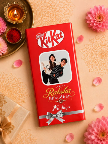 Personalised Photo Chocolate | Custom Rakhi Gift | Name & Photo Printed