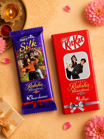 Personalised Photo Chocolate | Custom Rakhi Gift | Name & Photo Printed