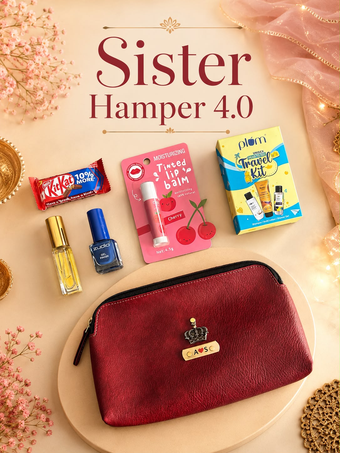 Sister Hamper 4.0 | Personalised Cosmetic Pouch Rakhi Gift Hamper for Sister | Rakhi 2026 | BBD Gifts