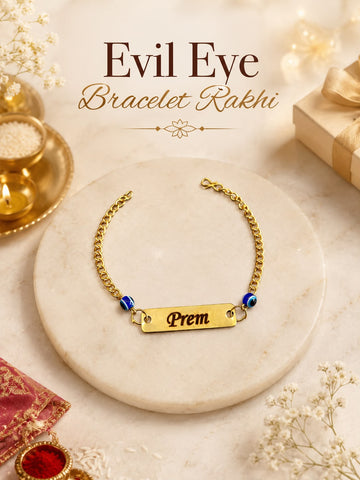Evil Eye Bracelet Rakhi for Brother | Personalised Name Rakhi | Rakhi 2026 | BBD Gifts