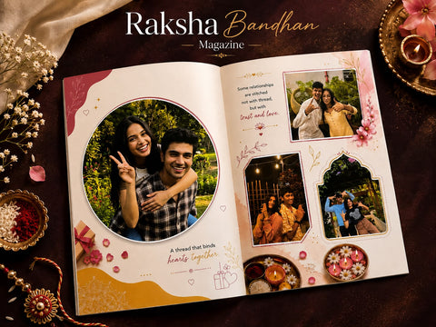 Personalized Raksha Bandhan Photo Magazine | Custom 20-Page Memory Book India