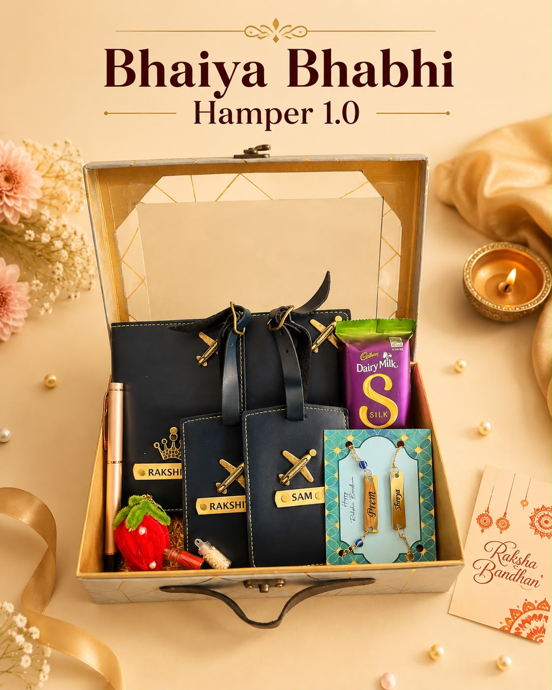 Bhaiya Bhabhi Rakhi Hamper 1.0 | Personalized Raksha Bandhan Gift Set India