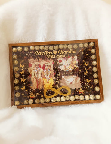 Personalized Wedding Keepsake Frame | Preserved Varmala & Wedding Memories
